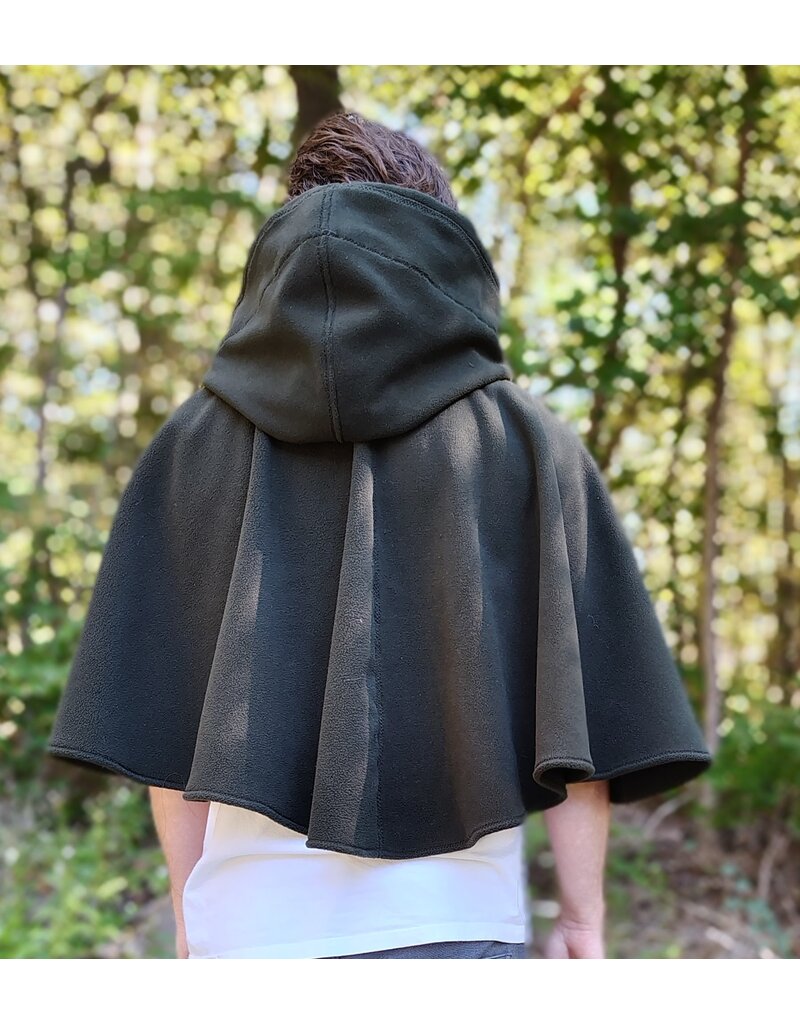 Cloakmakers.com 5858-Washable Hunter Green Fleece Cloak w/ Elvish Ivy Embroidery