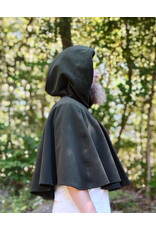 Cloakmakers.com 5858-Washable Hunter Green Fleece Cloak w/ Elvish Ivy Embroidery