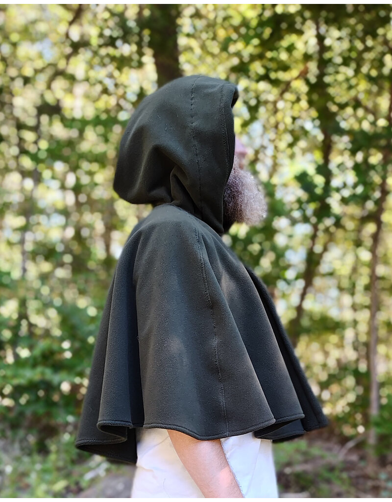 Cloakmakers.com 5858-Washable Hunter Green Fleece Cloak w/ Elvish Ivy Embroidery