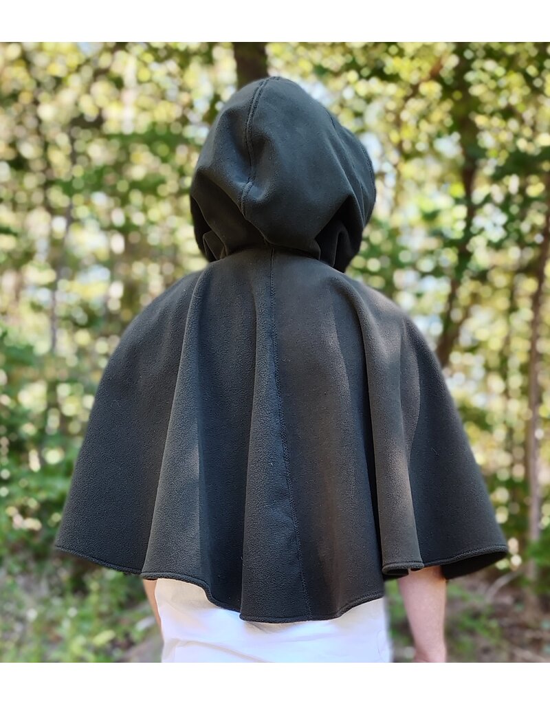 Cloakmakers.com 5858-Washable Hunter Green Fleece Cloak w/ Elvish Ivy Embroidery