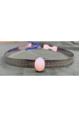 Cloakmakers.com White Moonstone Stone on Silver Tone Spiral Center Band