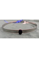 Cloakmakers.com Black Stone on Silvertone Bordered Burnished Band