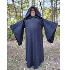 Cloakmakers.com R564-Washable Black Wool Darth Sidious - Palpatine Robe w/ Drop Sleeves