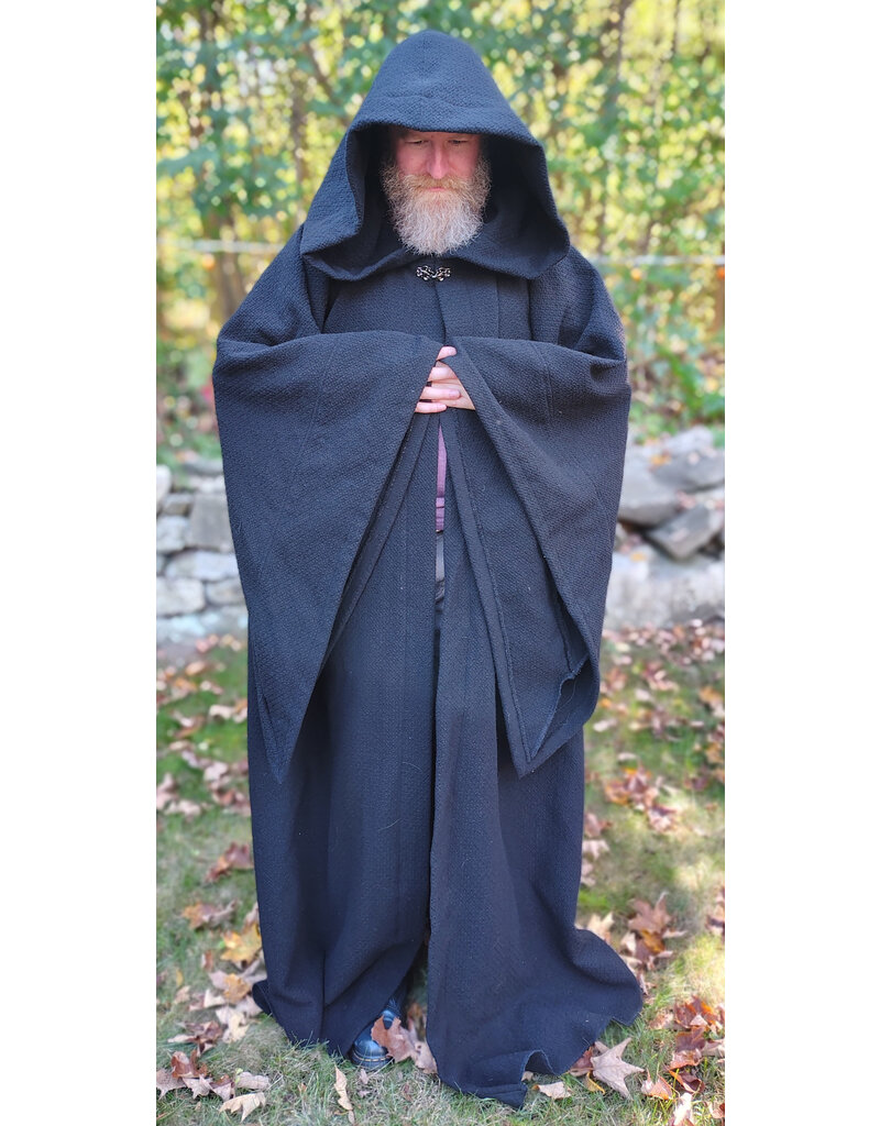 Cloakmakers.com R564-Washable Black Wool Darth Sidious - Palpatine Robe w/ Drop Sleeves
