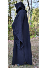 Cloakmakers.com R564-Washable Black Wool Darth Sidious - Palpatine Robe w/ Drop Sleeves