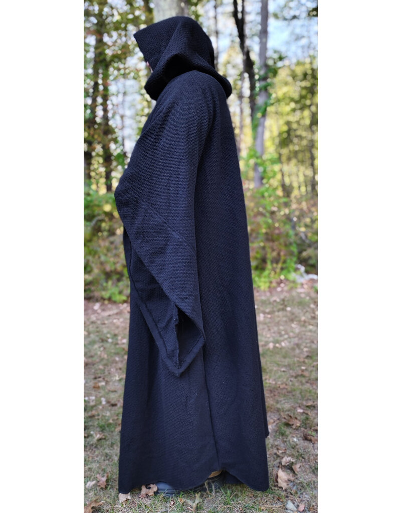 Cloakmakers.com R564-Washable Black Wool Darth Sidious - Palpatine Robe w/ Drop Sleeves