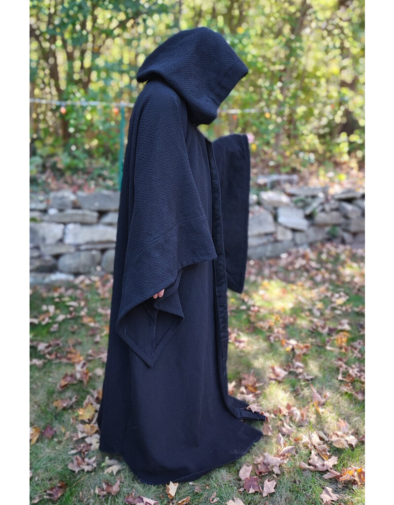 Cloakmakers.com R564-Washable Black Wool Darth Sidious - Palpatine Robe w/ Drop Sleeves