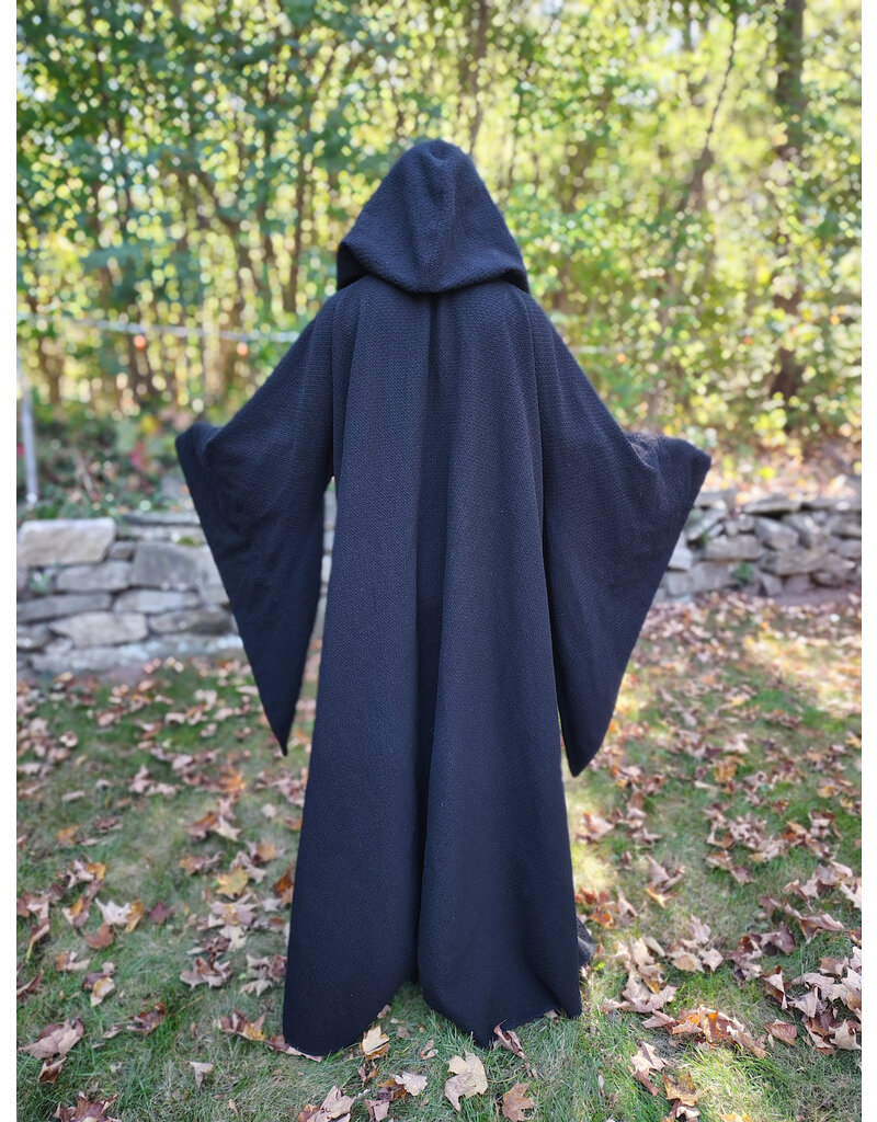 Cloakmakers.com R564-Washable Black Wool Darth Sidious - Palpatine Robe w/ Drop Sleeves
