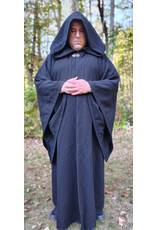 Cloakmakers.com R564-Washable Black Wool Darth Sidious - Palpatine Robe w/ Drop Sleeves