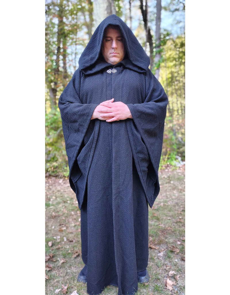 Cloakmakers.com R564-Washable Black Wool Darth Sidious - Palpatine Robe w/ Drop Sleeves