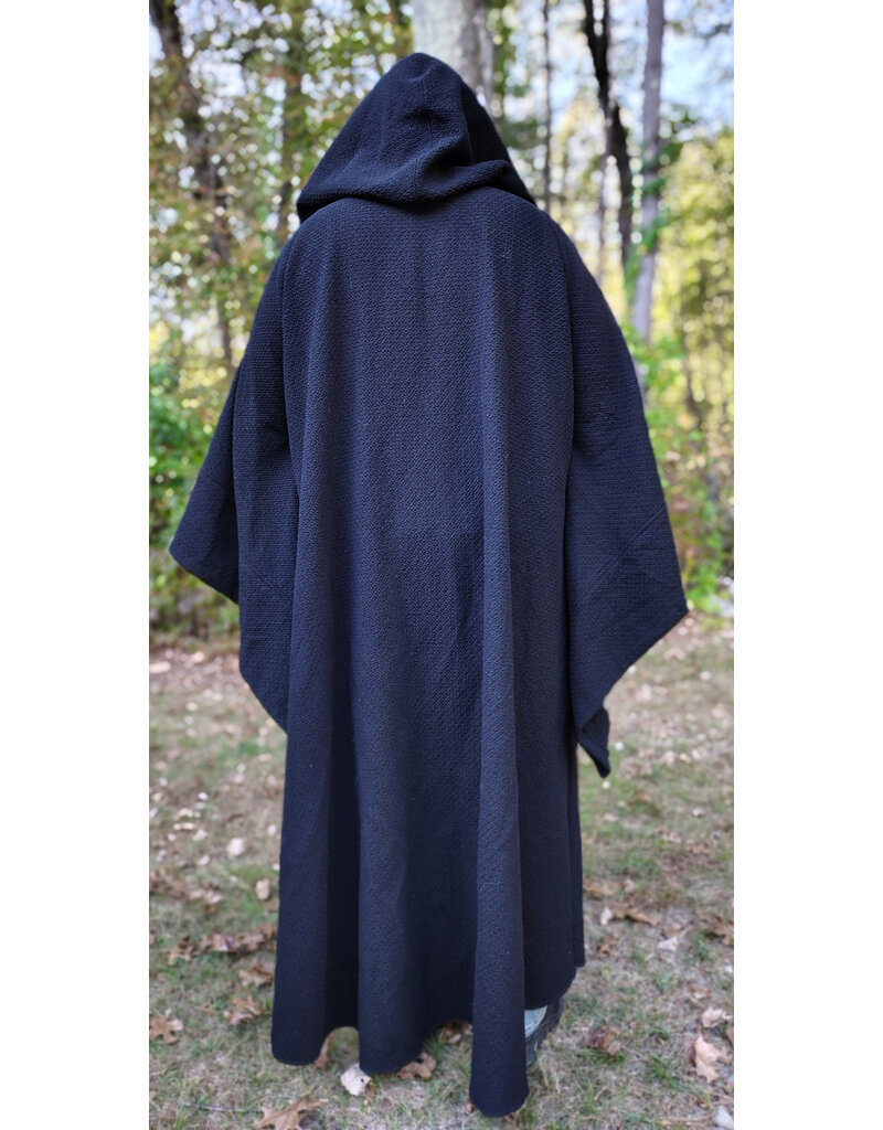 Cloakmakers.com R564-Washable Black Wool Darth Sidious - Palpatine Robe w/ Drop Sleeves