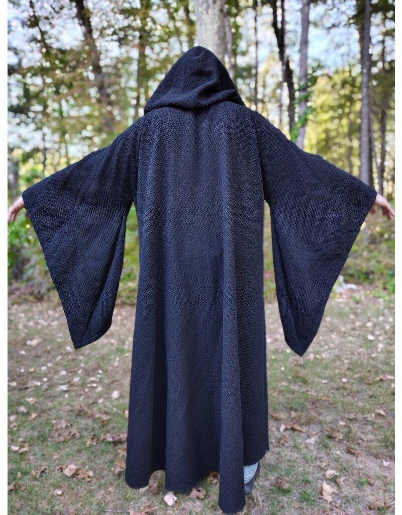 Cloakmakers.com R564-Washable Black Wool Darth Sidious - Palpatine Robe w/ Drop Sleeves