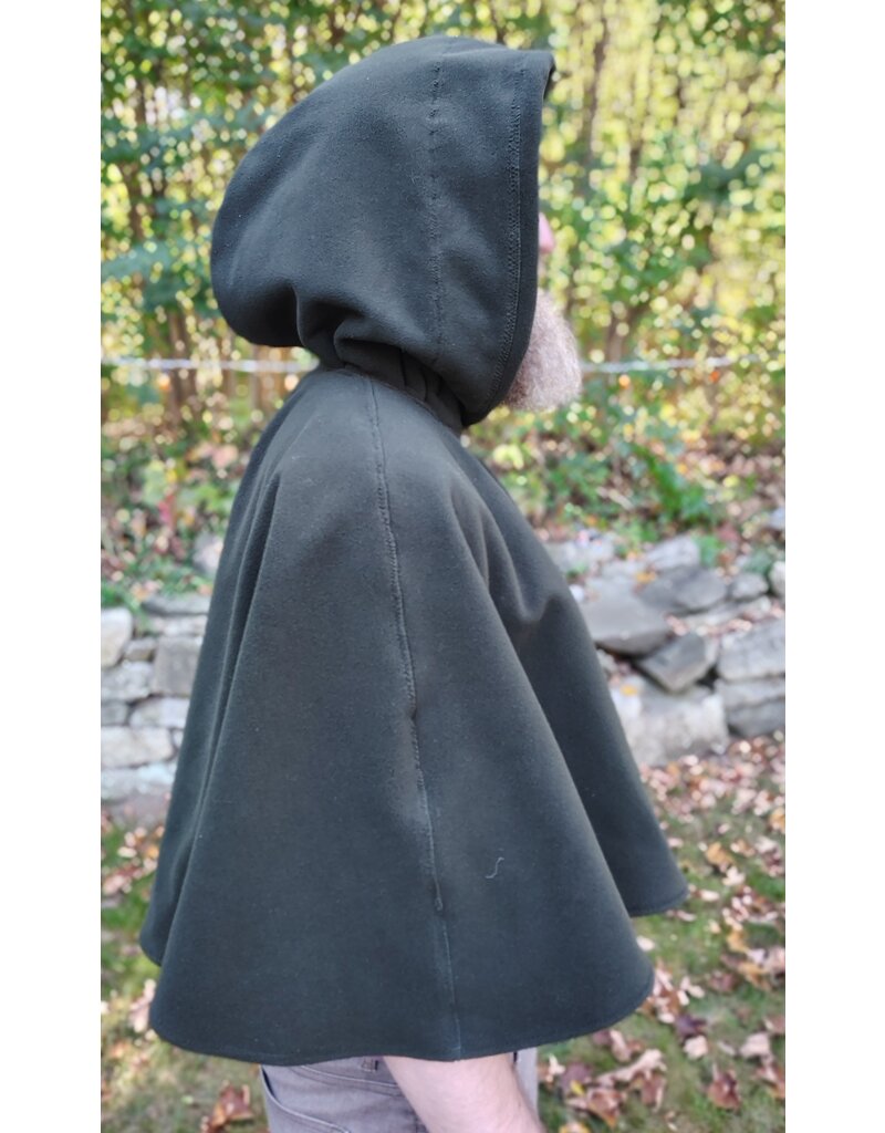 Cloakmakers.com 5858-Washable Hunter Green Fleece Cloak w/ Elvish Ivy Embroidery