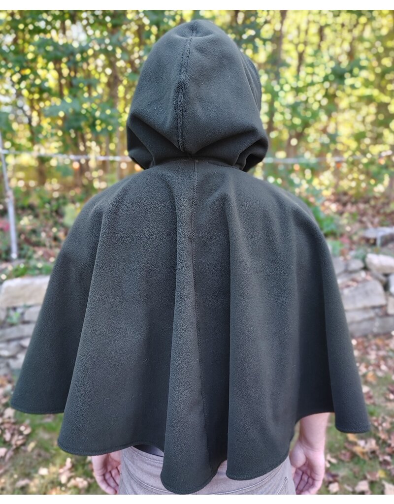 Cloakmakers.com 5858-Washable Hunter Green Fleece Cloak w/ Elvish Ivy Embroidery