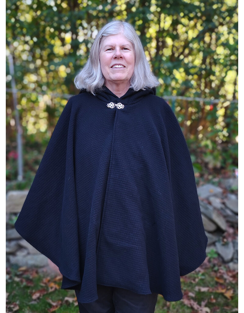 Cloakmakers.com 5859-Washable Midnight Blue Wool Cloak w/ Blue Hood Lining & Pockets