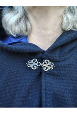 Cloakmakers.com 5859-Washable Midnight Blue Wool Cloak w/ Blue Hood Lining & Pockets