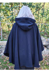 Cloakmakers.com 5859-Washable Midnight Blue Wool Cloak w/ Blue Hood Lining & Pockets