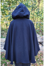 Cloakmakers.com 5859-Washable Midnight Blue Wool Cloak w/ Blue Hood Lining & Pockets