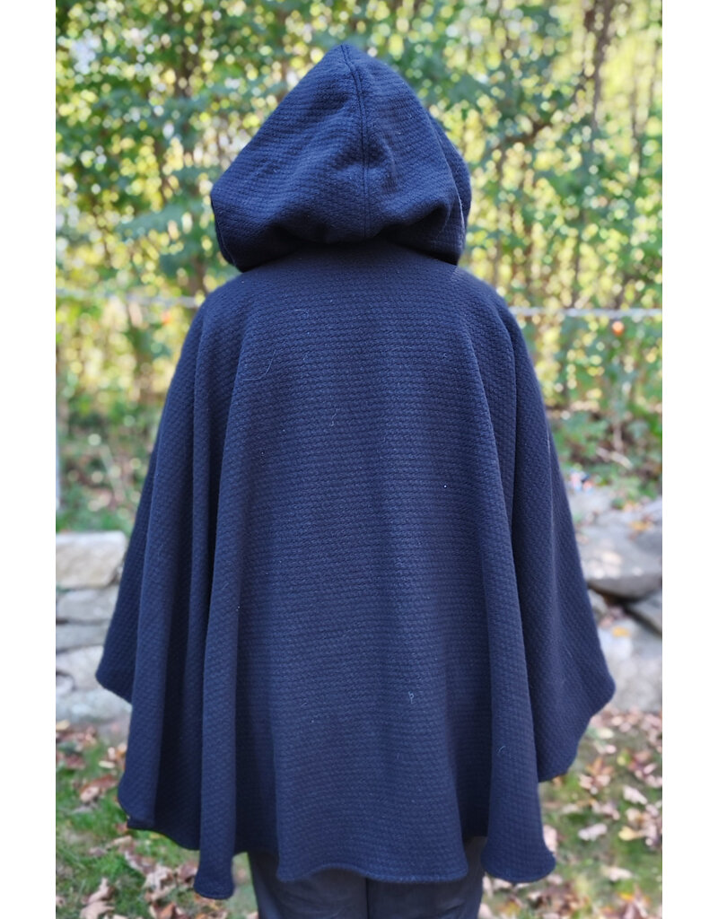 Cloakmakers.com 5859-Washable Midnight Blue Wool Cloak w/ Blue Hood Lining & Pockets