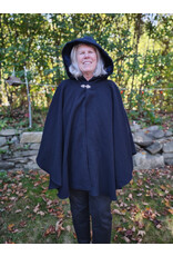 Cloakmakers.com 5859-Washable Midnight Blue Wool Cloak w/ Blue Hood Lining & Pockets