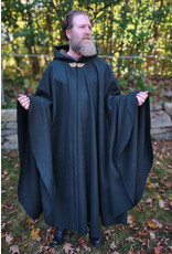 Cloakmakers.com 5860-Forest Green Wool Blend Cloak w/ Gold Multileaf Clasp & Brown Faux Suede Hood Lining