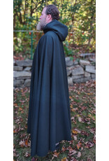 Cloakmakers.com 5860-Forest Green Wool Blend Cloak w/ Gold Multileaf Clasp & Brown Faux Suede Hood Lining