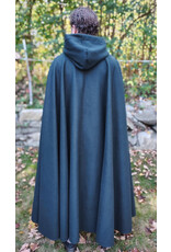 Cloakmakers.com 5860-Forest Green Wool Blend Cloak w/ Gold Multileaf Clasp & Brown Faux Suede Hood Lining