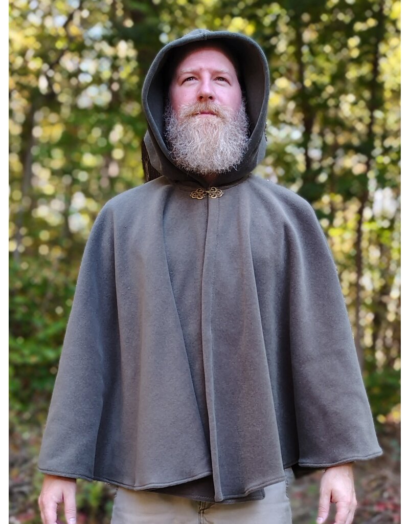 Cloakmakers.com 5861-Washable Sage Green Fleece Cloak w/ Bronze Toned Clasp