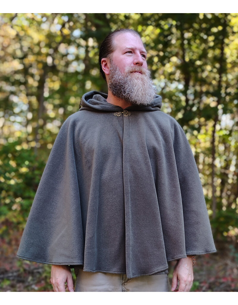 Cloakmakers.com 5861-Washable Sage Green Fleece Cloak w/ Bronze Toned Clasp