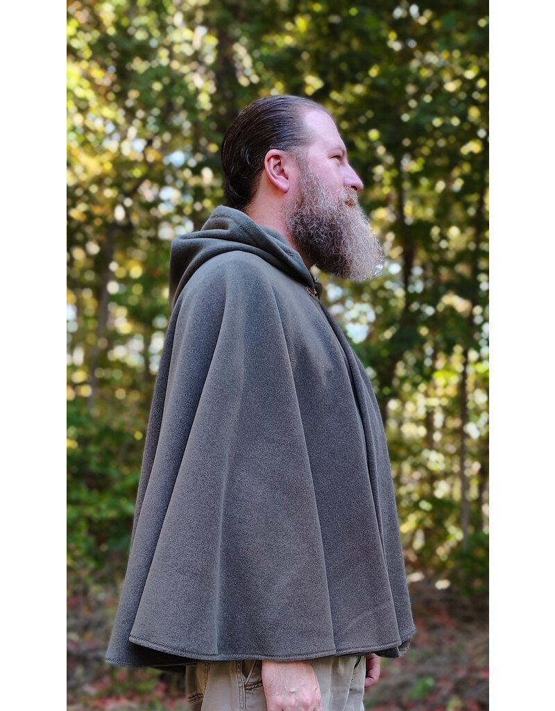 Cloakmakers.com 5861-Washable Sage Green Fleece Cloak w/ Bronze Toned Clasp