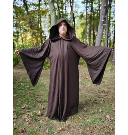 Cloakmakers.com R565-Washable Brown Wool Blend Robe w/ Hook & Eye Clasp and Drop Sleeves