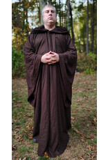 Cloakmakers.com R565-Washable Brown Wool Blend Robe w/ Hook & Eye Clasp and Drop Sleeves