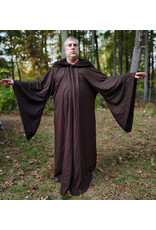 Cloakmakers.com R565-Washable Brown Wool Blend Robe w/ Hook & Eye Clasp and Drop Sleeves