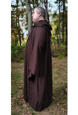 Cloakmakers.com R565-Washable Brown Wool Blend Robe w/ Hook & Eye Clasp and Drop Sleeves