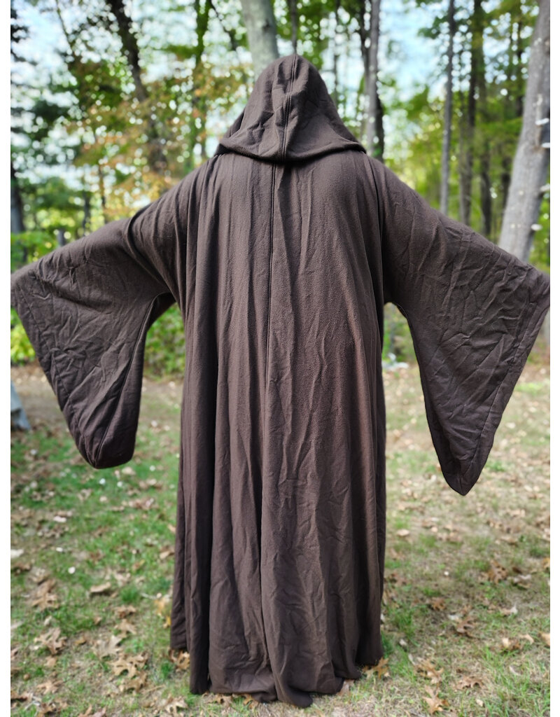 Cloakmakers.com R565-Washable Brown Wool Blend Robe w/ Hook & Eye Clasp and Drop Sleeves