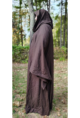 Cloakmakers.com R565-Washable Brown Wool Blend Robe w/ Hook & Eye Clasp and Drop Sleeves