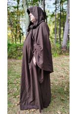 Cloakmakers.com R565-Washable Brown Wool Blend Robe w/ Hook & Eye Clasp and Drop Sleeves