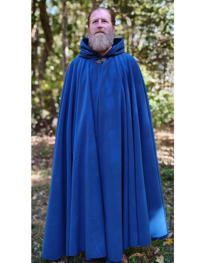 Cloakmakers.com 5863-Washable Blue Powershield Fleece Cloak w/ Bronze Toned Clasp