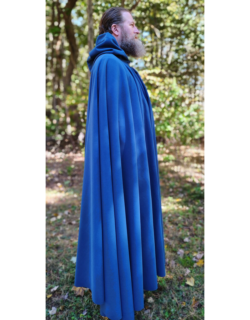 Cloakmakers.com 5863-Washable Blue Powershield Fleece Cloak w/ Bronze Toned Clasp