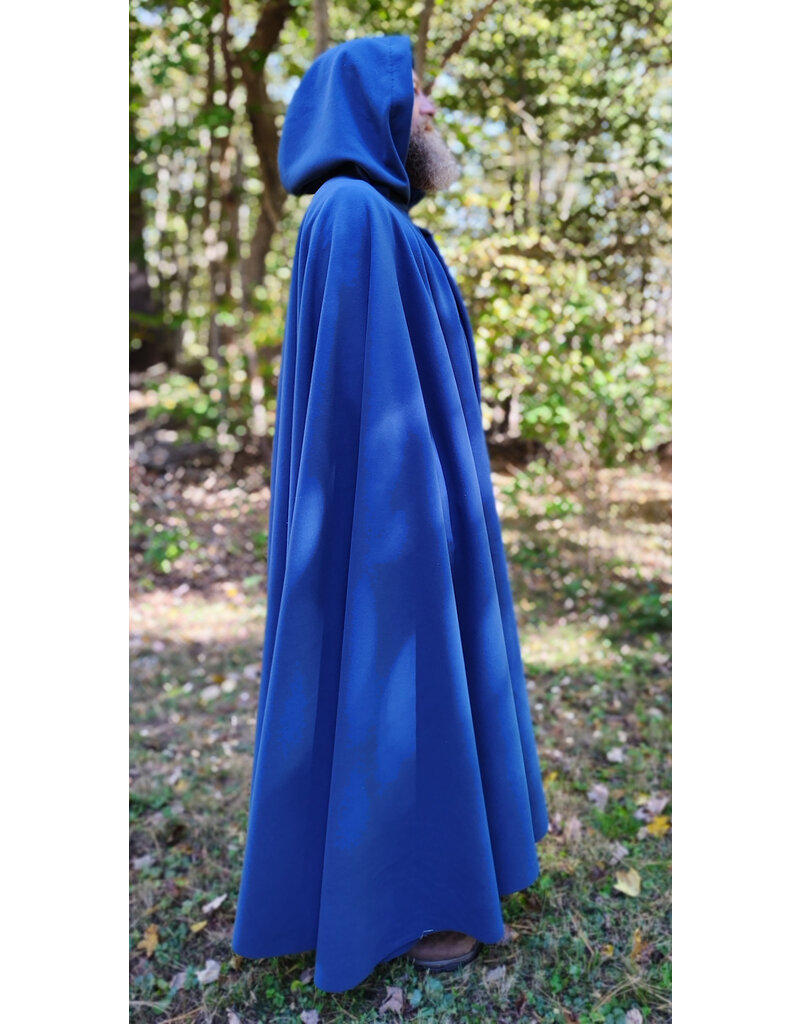 Cloakmakers.com 5863-Washable Blue Powershield Fleece Cloak w/ Bronze Toned Clasp