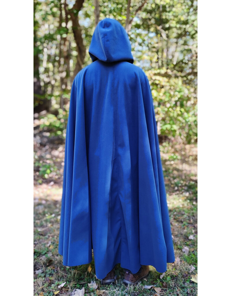 Cloakmakers.com 5863-Washable Blue Powershield Fleece Cloak w/ Bronze Toned Clasp