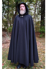 Cloakmakers.com 5864-Washable Black Wool Cloak w/ Triple Medallion Clasp