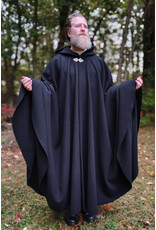 Cloakmakers.com 5864-Washable Black Wool Cloak w/ Triple Medallion Clasp