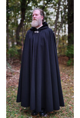 Cloakmakers.com 5864-Washable Black Wool Cloak w/ Triple Medallion Clasp