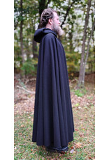Cloakmakers.com 5864-Washable Black Wool Cloak w/ Triple Medallion Clasp