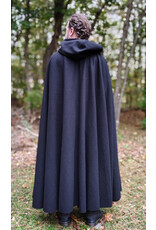 Cloakmakers.com 5864-Washable Black Wool Cloak w/ Triple Medallion Clasp