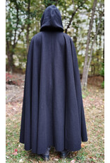 Cloakmakers.com 5864-Washable Black Wool Cloak w/ Triple Medallion Clasp