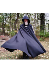 Cloakmakers.com 5864-Washable Black Wool Cloak w/ Triple Medallion Clasp