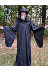 Cloakmakers.com R566-Washable Black Wool Robe w/ Drop Sleeve & Pockets