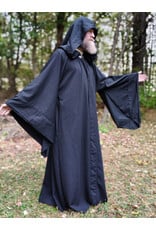 Cloakmakers.com R566-Washable Black Wool Robe w/ Drop Sleeve & Pockets